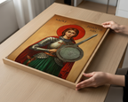 Saint Joan of Arc Icon Wall Art, Courage and Victory Gift for Christian Women, Holygraceart