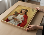 Saint Agnes of Rome Icon Print, Virgin Martyr Gift Byzantine Wall Art, Holygraceart