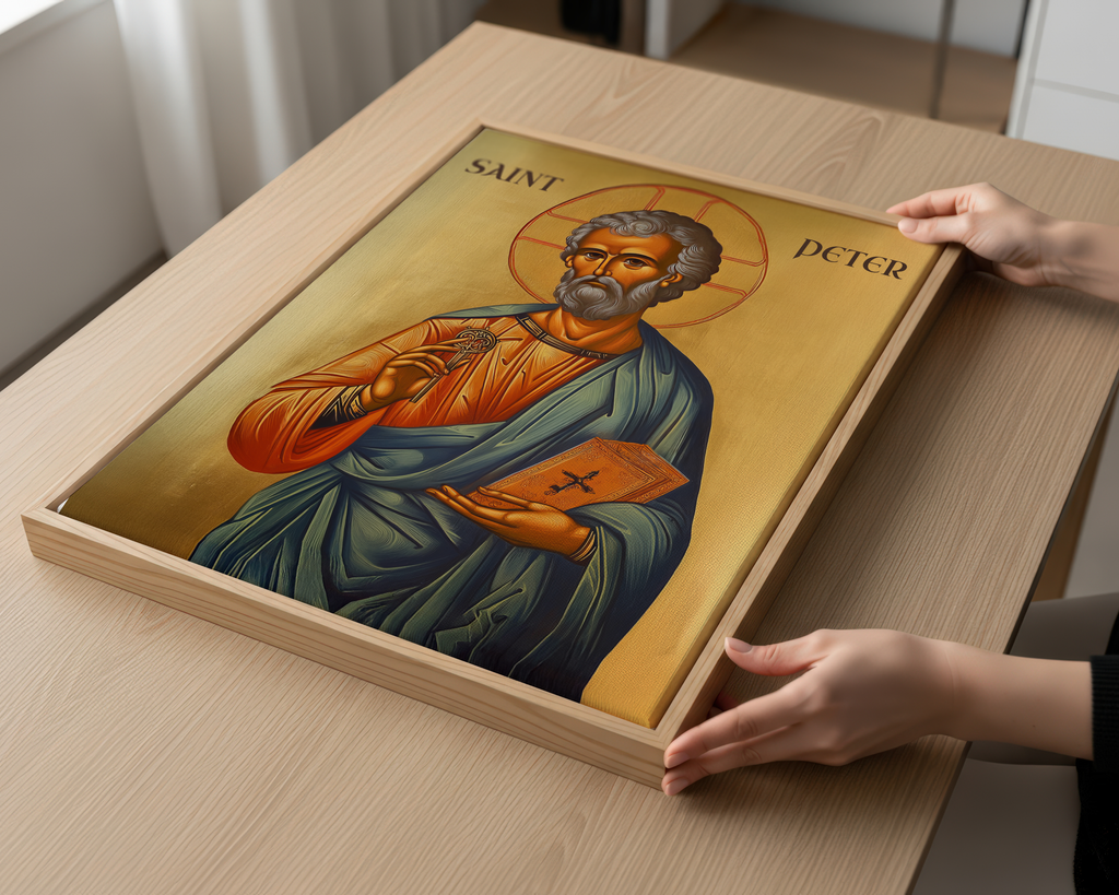 Saint Peter the Apostle Icon Wall Art, Church Leader Gift Orthodox Decor, Holygraceart