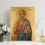 Saint Peter the Apostle Icon Wall Art, Church Leader Gift Orthodox Decor, Holygraceart