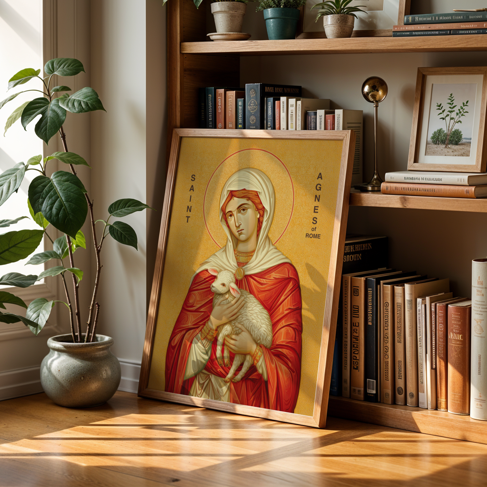 Saint Agnes of Rome Icon Print, Young Faith Gift Orthodox Art, Holygraceart