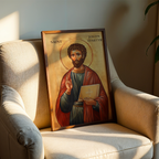 Saint Justin Martyr Icon Wall Art, Christian Truth Gift Orthodox, Holygraceart