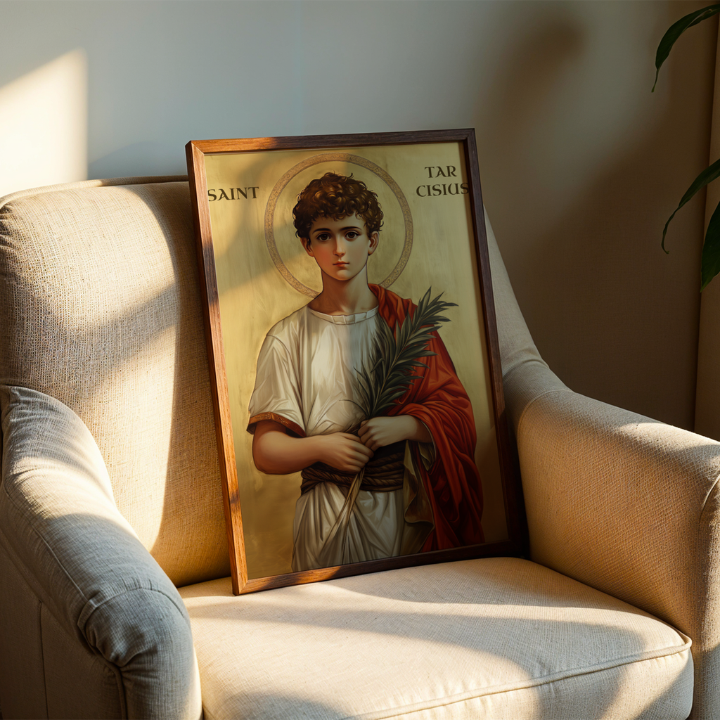 Saint Tarcisius Icon Print, Altar Server Gift, Orthodox Sacred Wall Art, Holygraceart