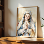 Virgin Mary Prayer Wall Art, Marian Devotion Gift, Catholic Home Decor, Holygraceart