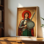 Saint Joan of Arc Icon Wall Art, Courage and Victory Gift for Christian Women, Holygraceart