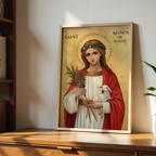 Saint Agnes of Rome Icon Print, Virgin Martyr Gift Byzantine Wall Art, Holygraceart