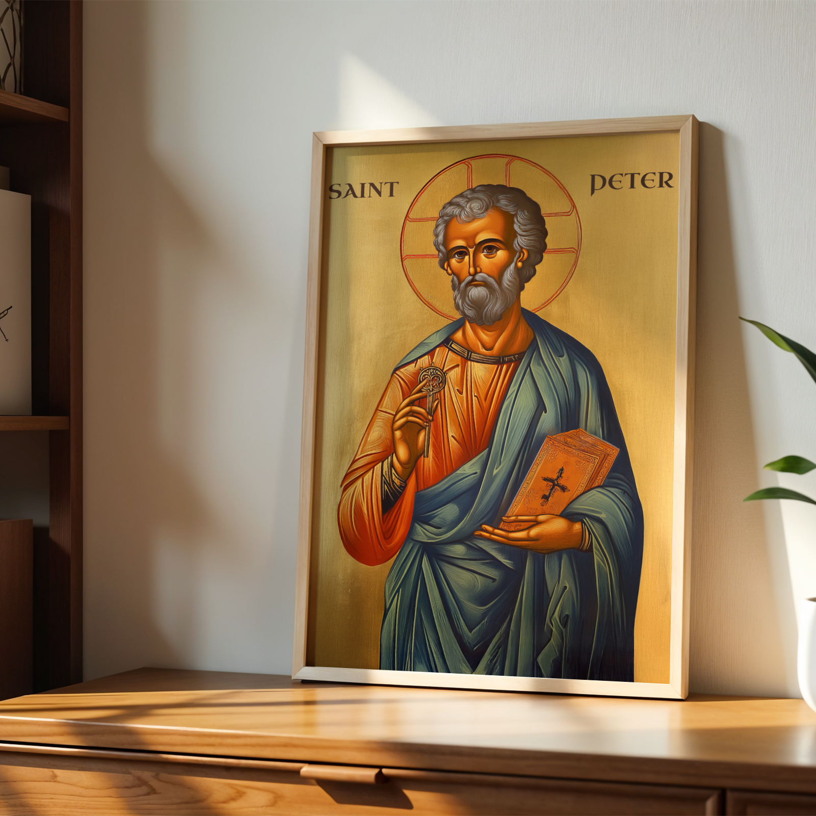 Saint Peter the Apostle Icon Wall Art, Church Leader Gift Orthodox Decor, Holygraceart