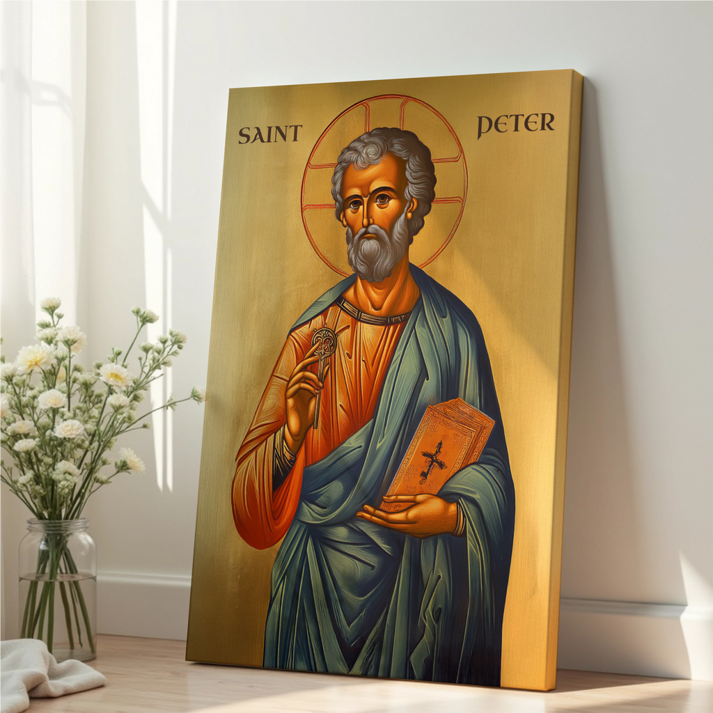 Saint Peter the Apostle Icon Wall Art, Church Leader Gift Orthodox Decor, Holygraceart