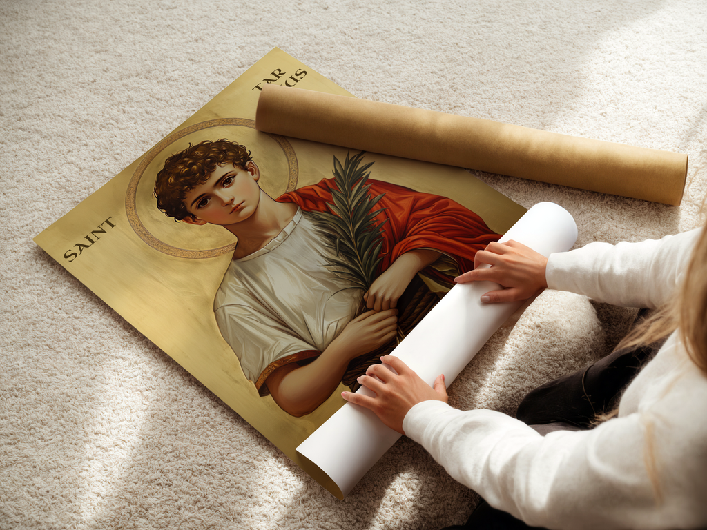 Saint Tarcisius Icon Print, Altar Server Gift, Orthodox Sacred Wall Art, Holygraceart