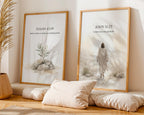 Set of 3 Bible Verse Canvas Prints, Matthew, Isaiah, John Scriptures