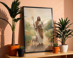 Jesus Christ the Good Shepherd – Watercolor Print, Lamb of God Gift