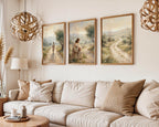 Jesus Triptych Canvas Art, Shepherd Lamb Painting, Christian Faith Decor, Neutral Beige Poster