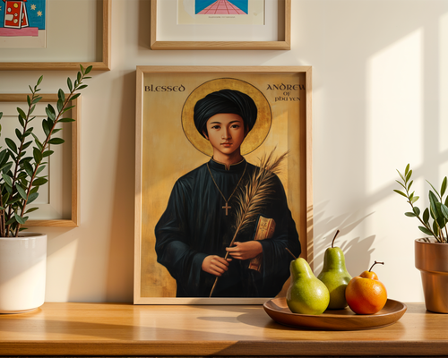 Blessed Andrew of Phu Yen Icon Print, Youth Faith Gift, Byzantine Wall Art