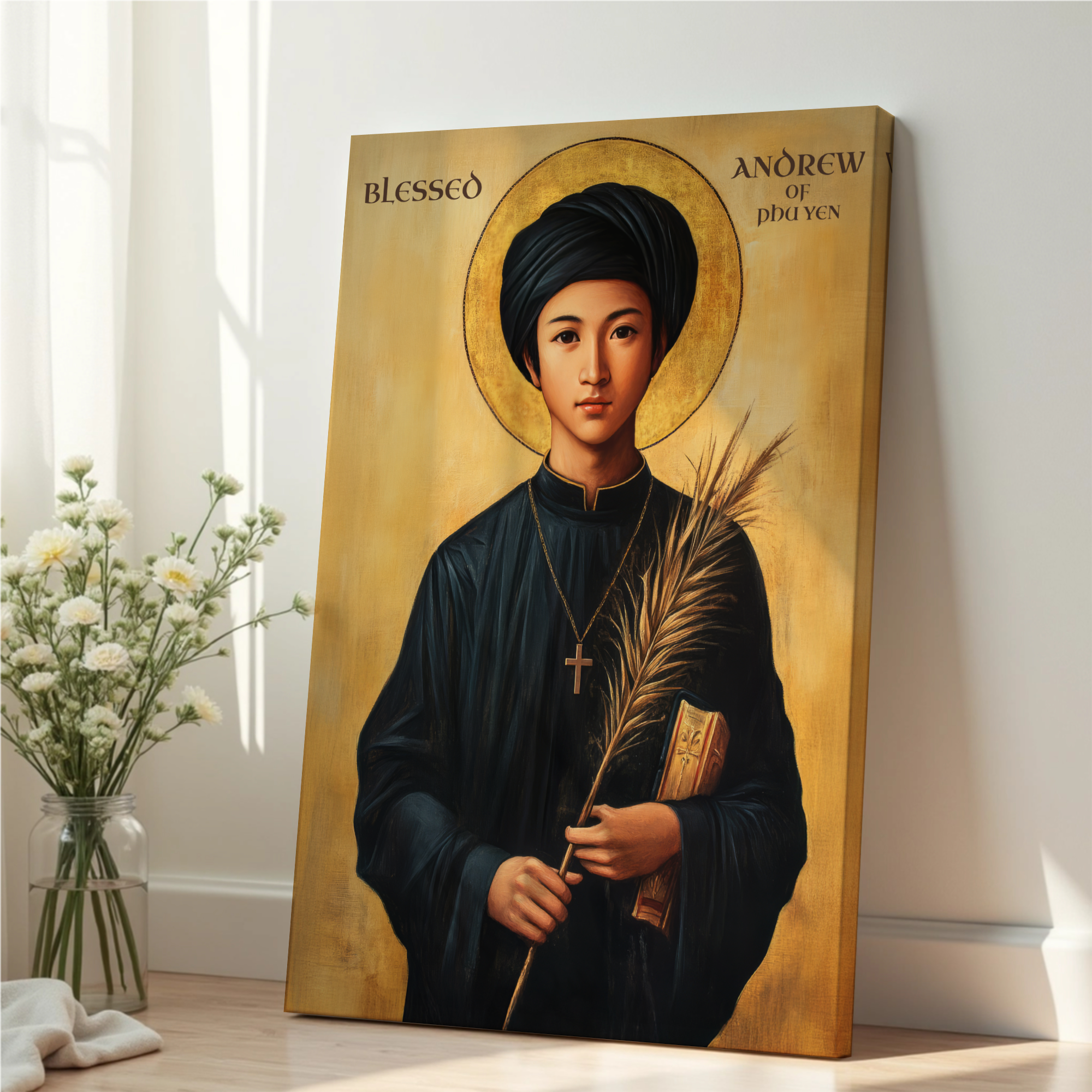 Blessed Andrew of Phu Yen Icon Print, Youth Faith Gift, Byzantine Wall Art