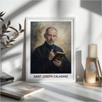 Saint Joseph Calasanz Portrait Print, Patron of Schools Wall Decor, Holygraceart H287