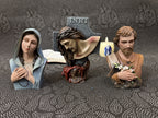 Hand-painted Catholic statue set with Virgin Mary, Passion of Christ, and Saint Joseph