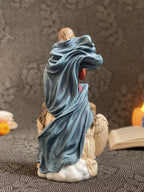 Hand-painted Our Lady Undoer of Knots statue with angels and ribbon detail