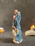 Hand-painted Our Lady Undoer of Knots statue with angels and ribbon detail
