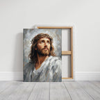 Jesus Crown of Thorns Wall Art Canvas Print, Christ Portrait Christian Painting, Religious Home Decor