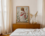 Jesus with Lamb, Lily & Dove – Art Print, Easter Gift