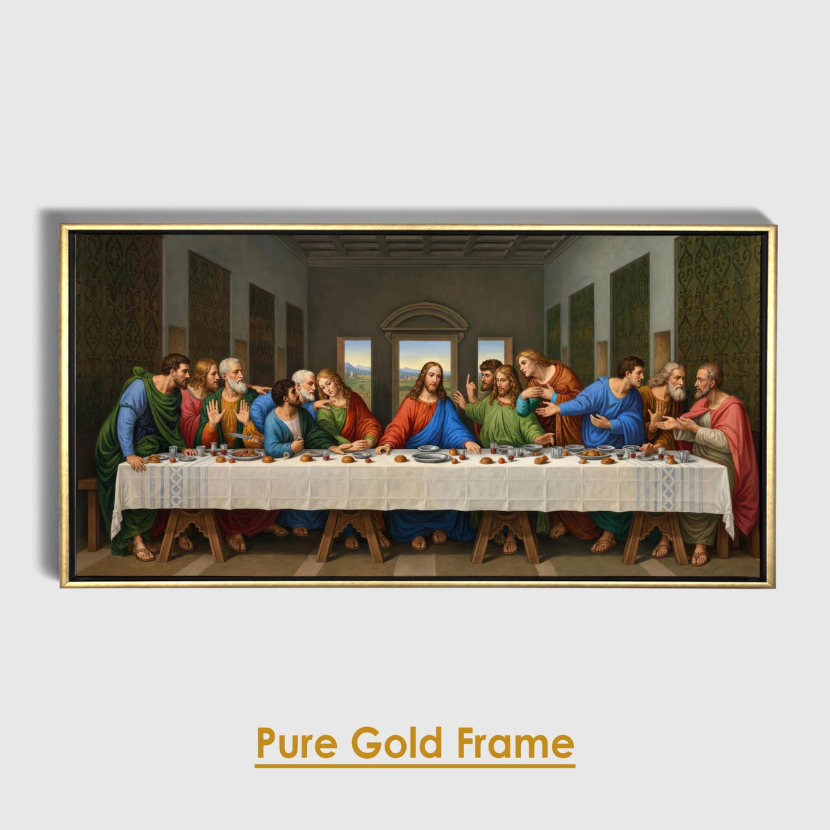 Last Supper Canvas Painting, Leonardo Da Vinci Inspired Christian Home Decor