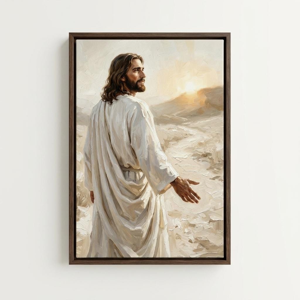 Jesus Reaching Out Oil Painting, Christian Wall Art, Modern Religious Decor, Christ Poster Print