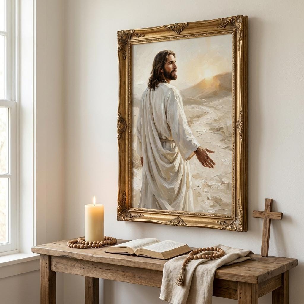Jesus Reaching Out Oil Painting, Christian Wall Art, Modern Religious Decor, Christ Poster Print