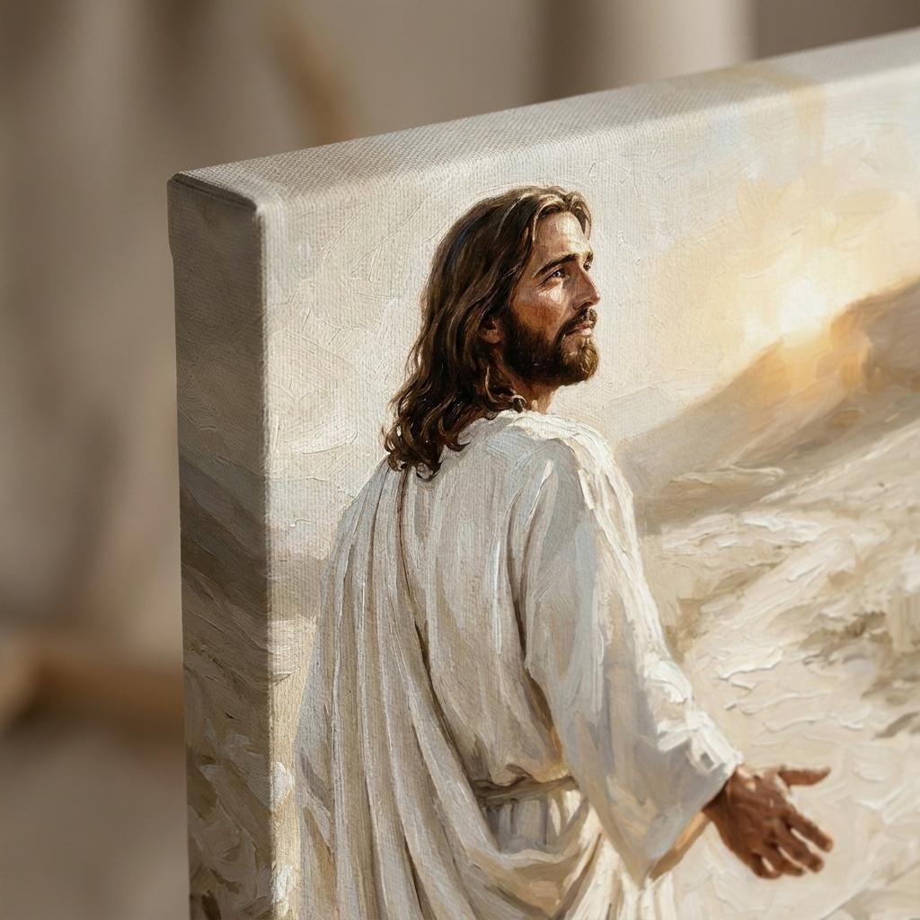 Jesus Reaching Out Oil Painting, Christian Wall Art, Modern Religious Decor, Christ Poster Print