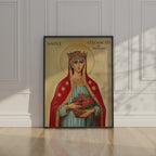 Saint Elizabeth of Hungary Icon Print, Charity and Roses Miracle Gift, Holygraceart
