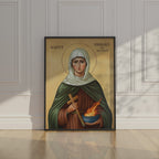 Saint Brigid of Ireland Icon Wall Art, Hearth Blessing Gift Orthodox Decor, Holygraceart