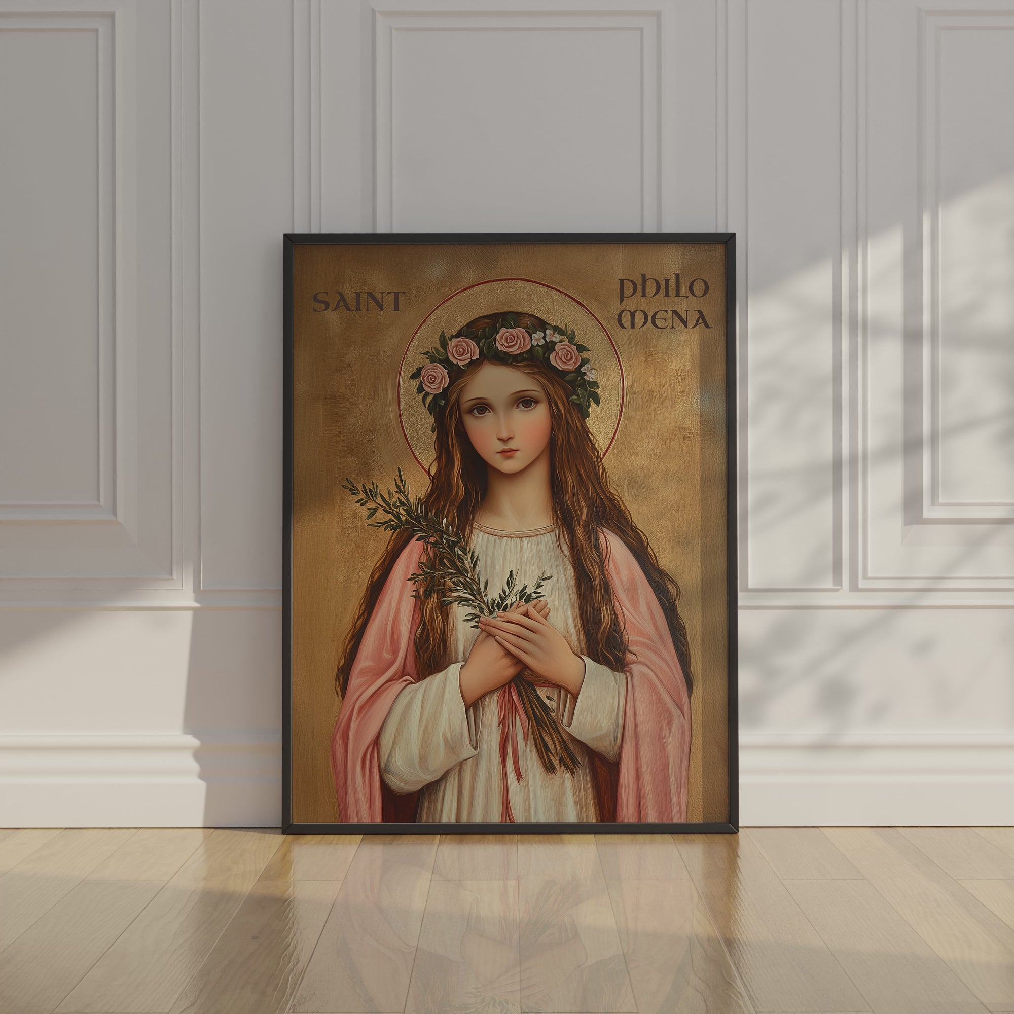 Saint Philomena Icon Wall Art, Purity and Hope Gift for Christian Women, Holygraceart