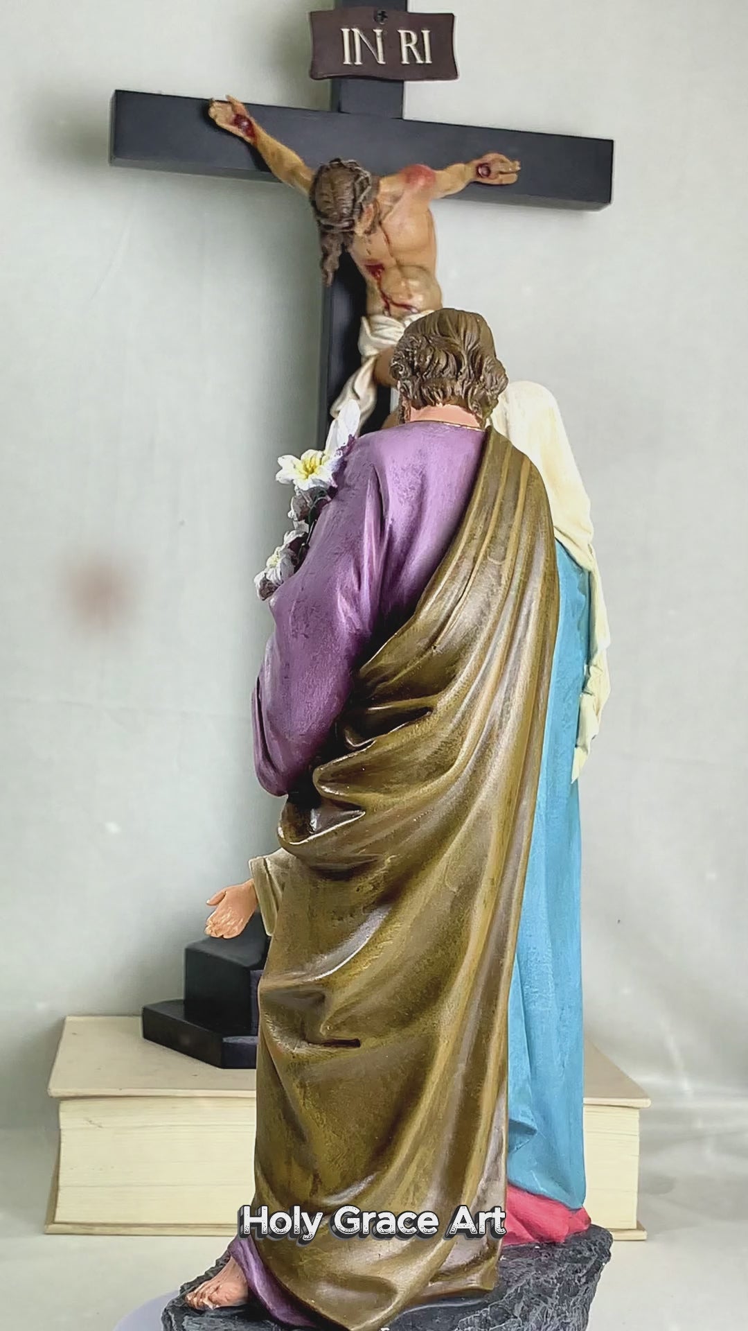 Holy Family Figurine Statue, Hand-Painted Catholic Gift, Home Altar Decor