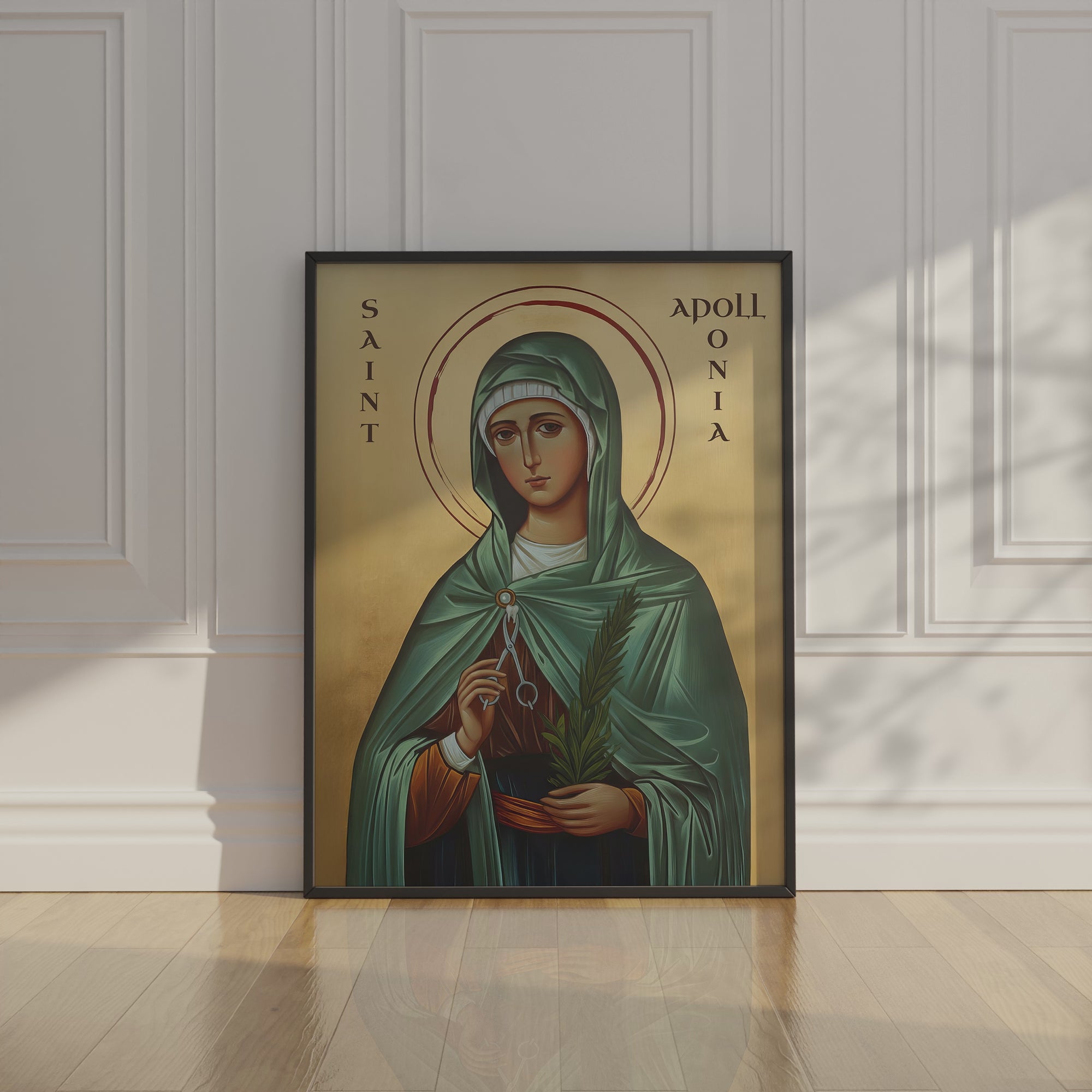 Saint Apollonia Icon Print, Patron Saint of Dentists Gift, Home Altar Decor, Holygraceart
