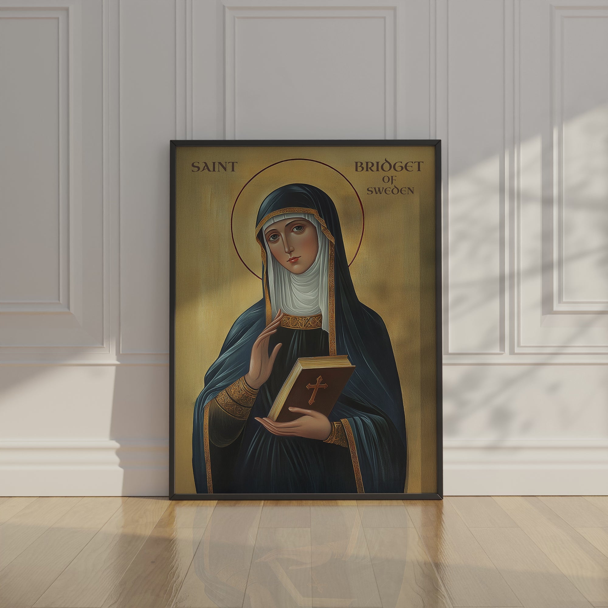 Saint Bridget of Sweden Icon Print, Patron Saint of Europe, Women of Faith Gift