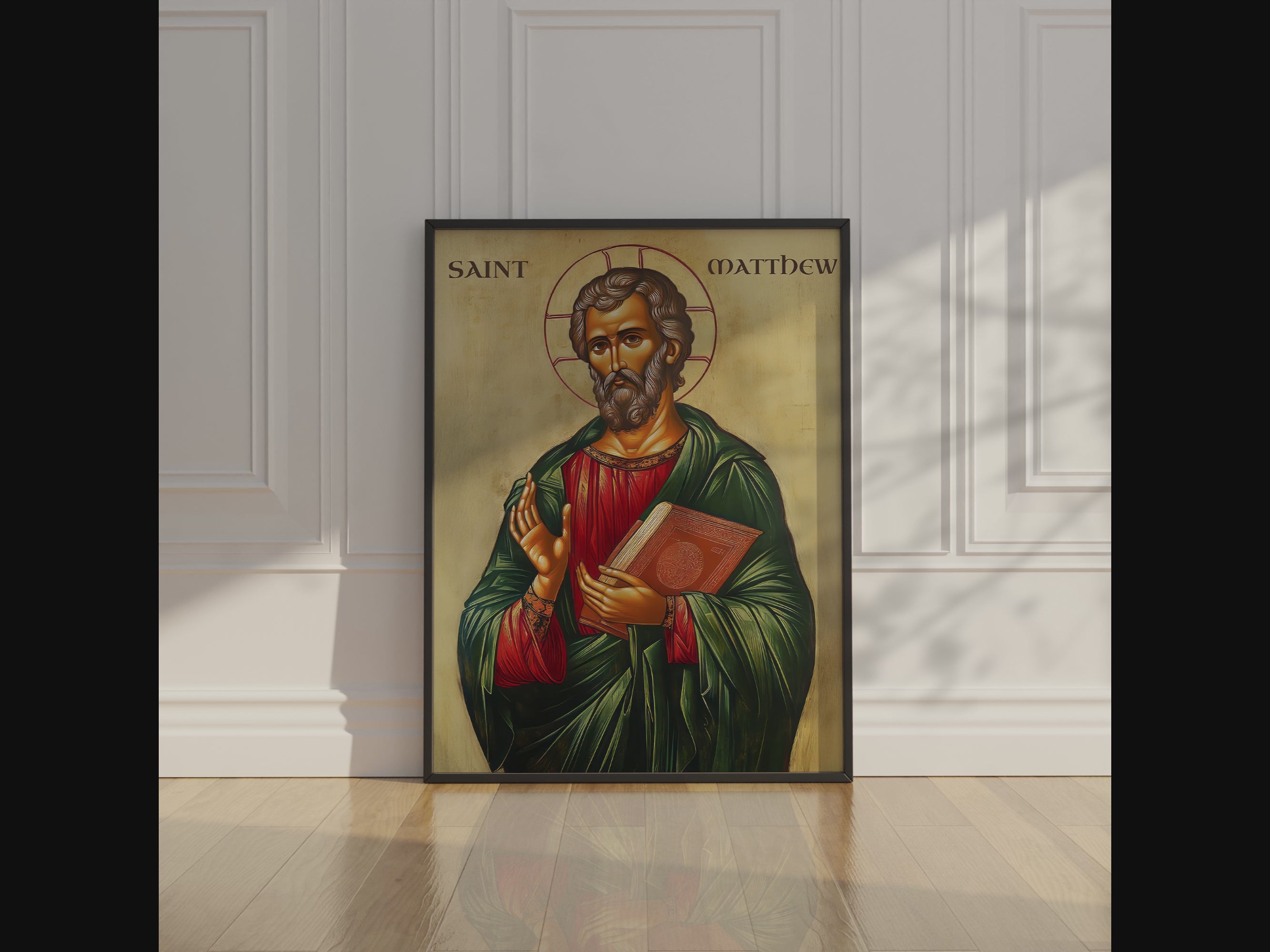 Saint Matthew Icon Wall Art, Gospel Writer Gift Orthodox Decor, Holygraceart