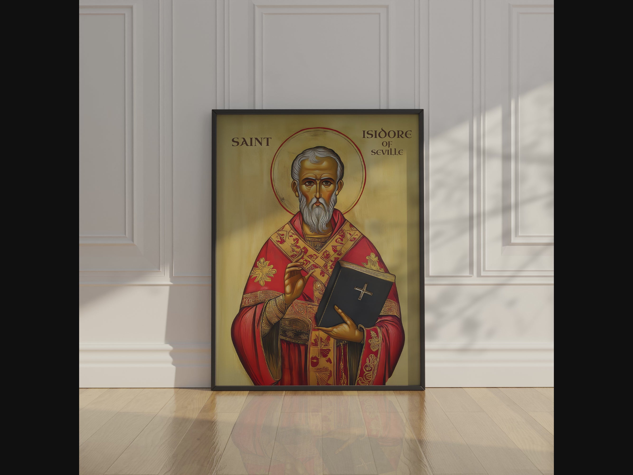 Saint Isidore of Seville Icon Wall Art, Wisdom and Learning Gift Orthodox, Holygraceart