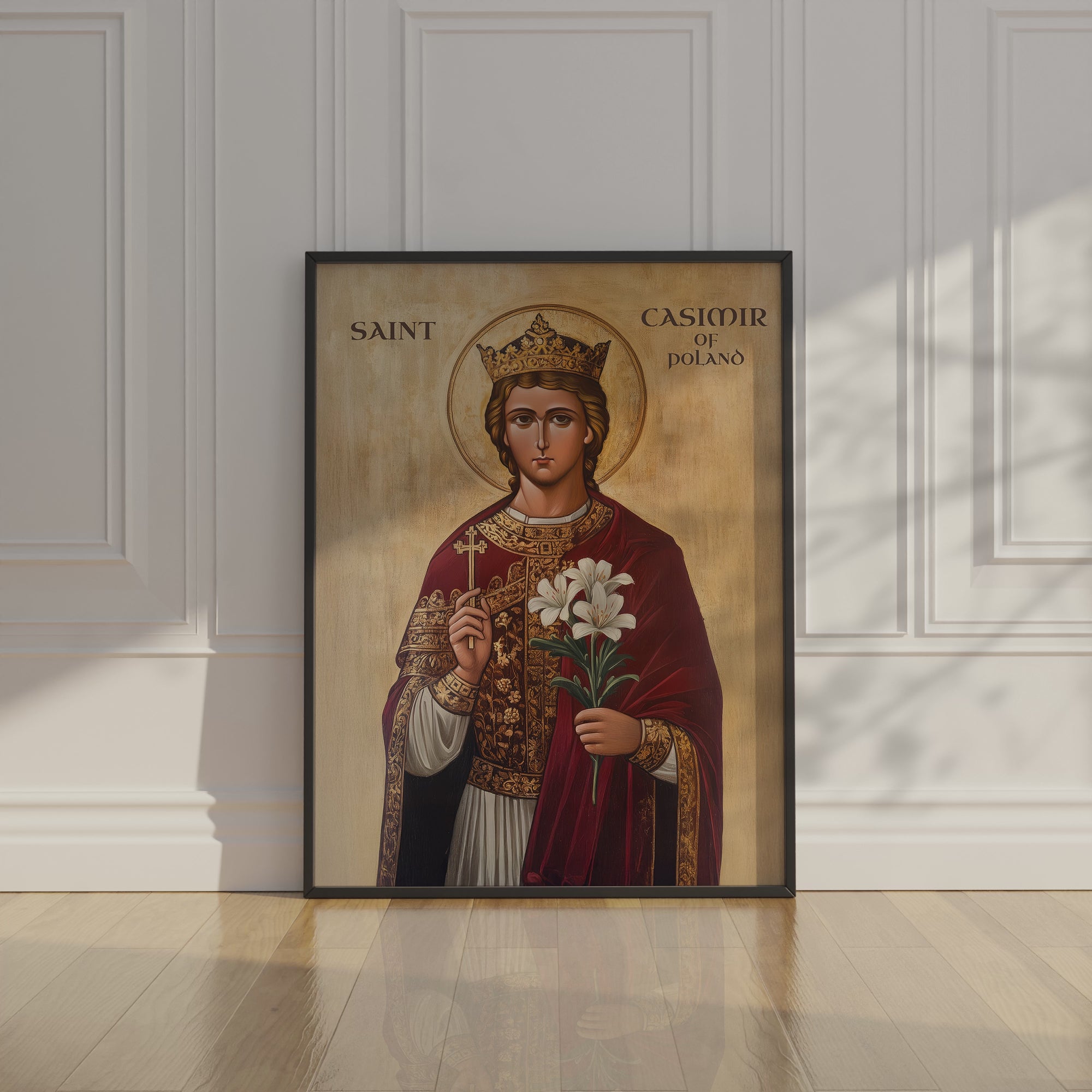 Saint Casimir of Poland Icon Print, Youth Patron Gift, Orthodox Home Decor, Holygraceart