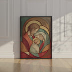 Modern Holy Family Print, Family Blessing Gift, Christian Prayer Wall Art, Holygraceart