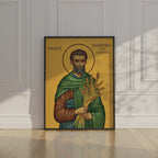 Saint Isidore the Farmer Icon Wall Art, Patron Saint of Farmers Byzantine Print, Holygraceart