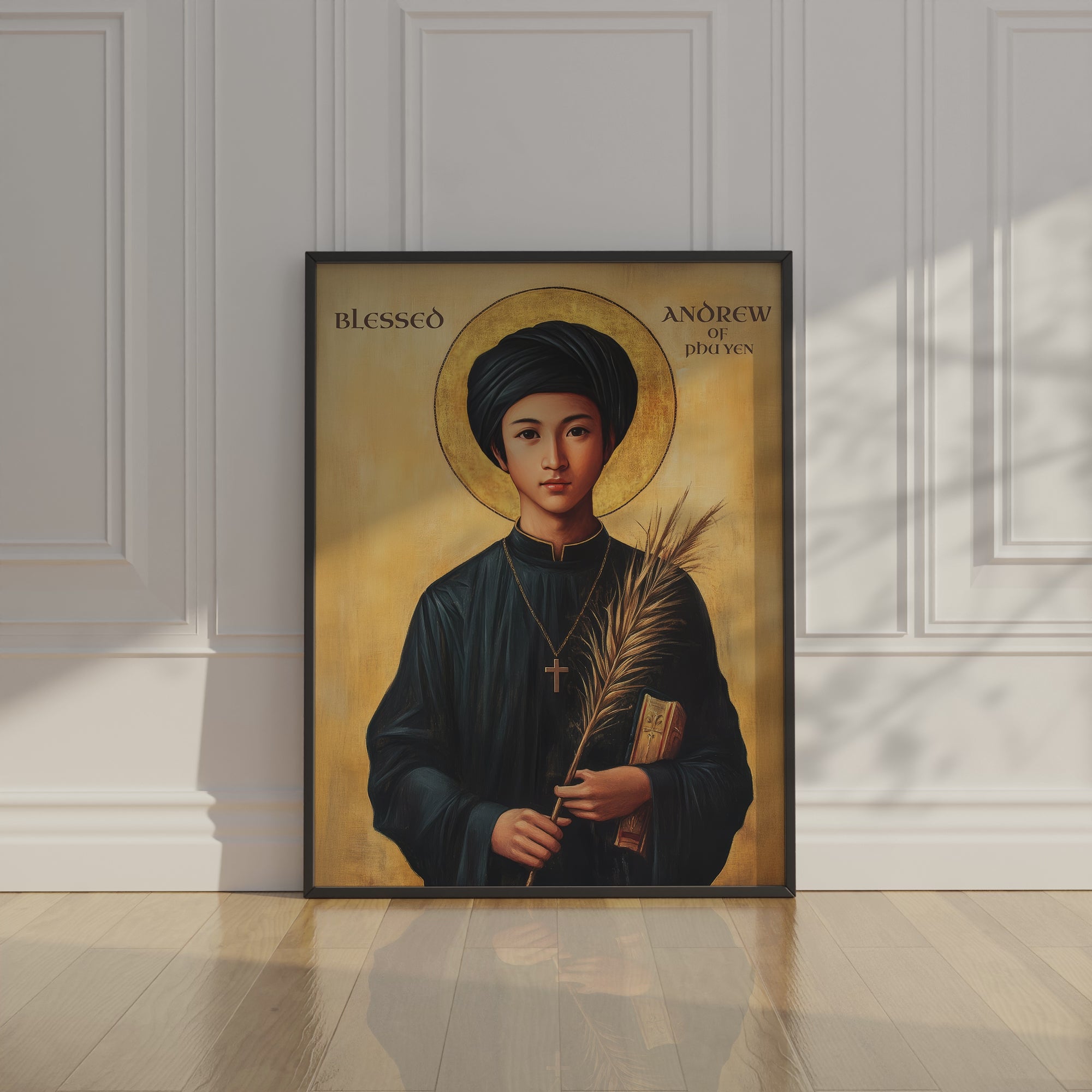 Blessed Andrew of Phu Yen Icon Print, Youth Faith Gift, Byzantine Wall Art