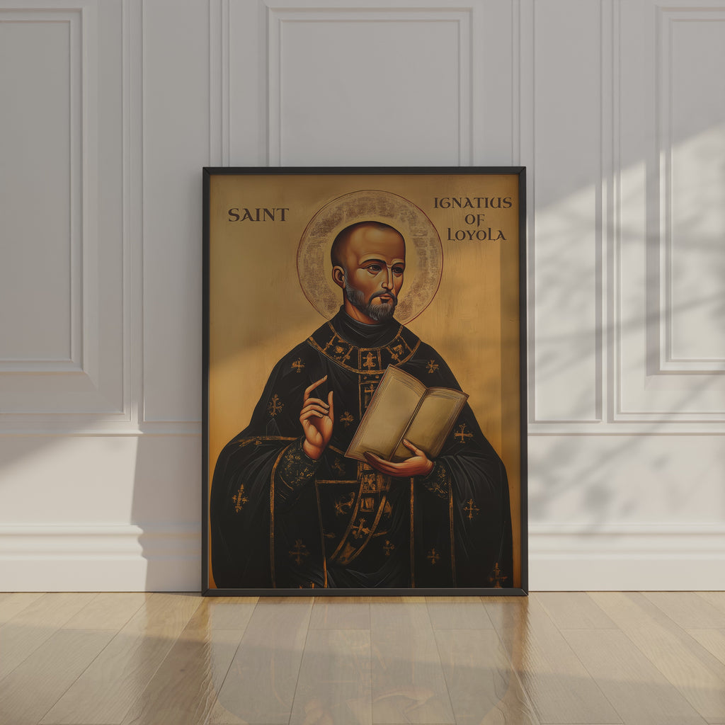 Saint Ignatius of Loyola Icon Wall Art, Spiritual Wisdom Gift Orthodox Print, Holygraceart