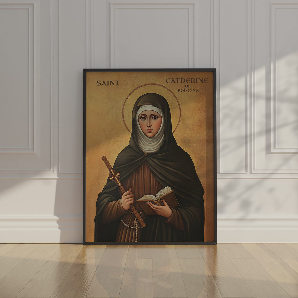 Saint Catherine of Bologna Icon Print, Artist Gift, Creative Faith Decor, Holygraceart