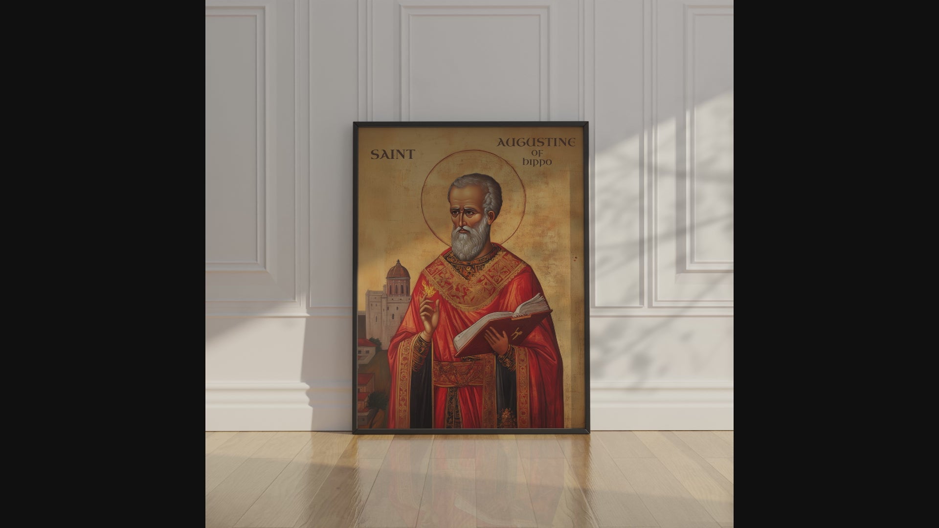 Saint Augustine of Hippo Icon Print, Doctor of the Church Gift Byzantine Home Altar