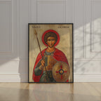 Saint George Byzantine Icon Print, Protection Gift, Warrior Decor, Holygraceart