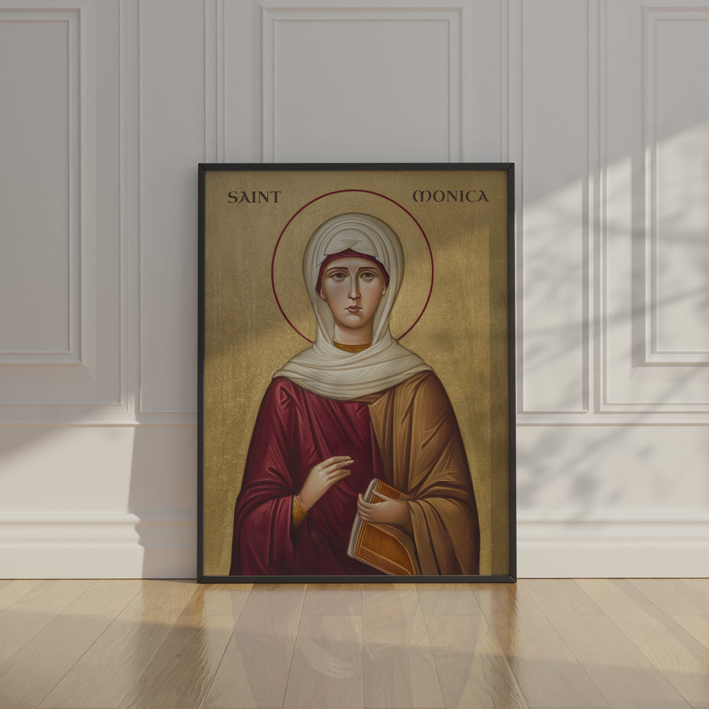Saint Monica Icon Print, Mothers Prayer Gift, Hope for Wayward Children, Holygraceart