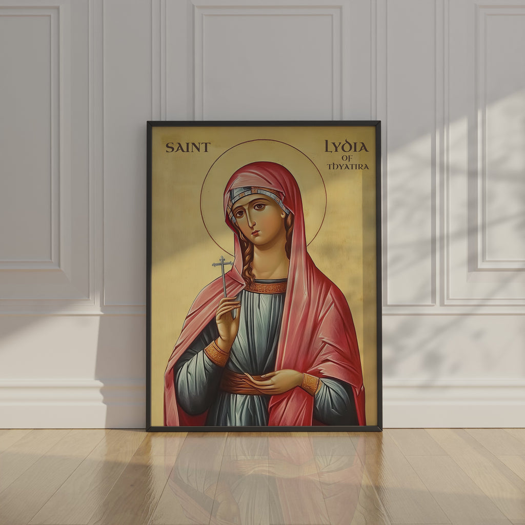 Saint Lydia of Thyatira Icon Print, Merchant Gift, Business Blessing Wall Art