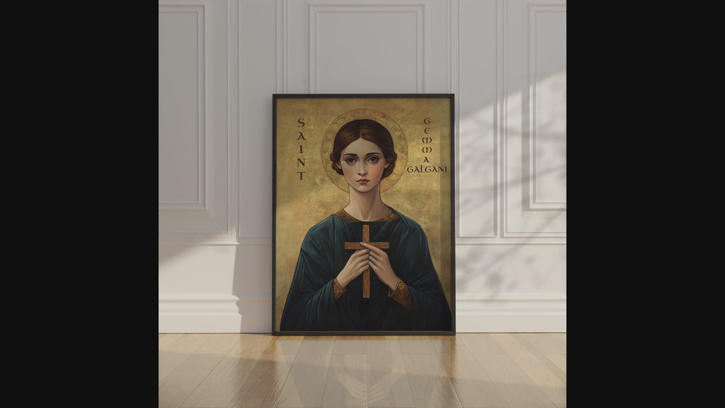 Saint Gemma Galgani Icon Wall Art, Purity and Suffering Gift Orthodox Decor, Holygraceart