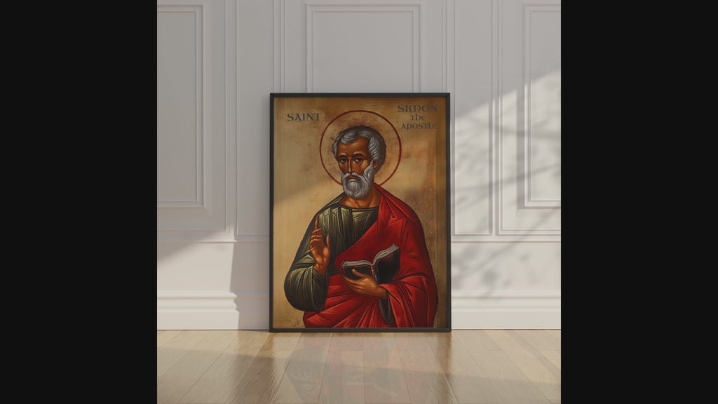 Saint Simon the Apostle Icon Wall Art, Apostolic Faith Gift Orthodox Decor, Holygraceart