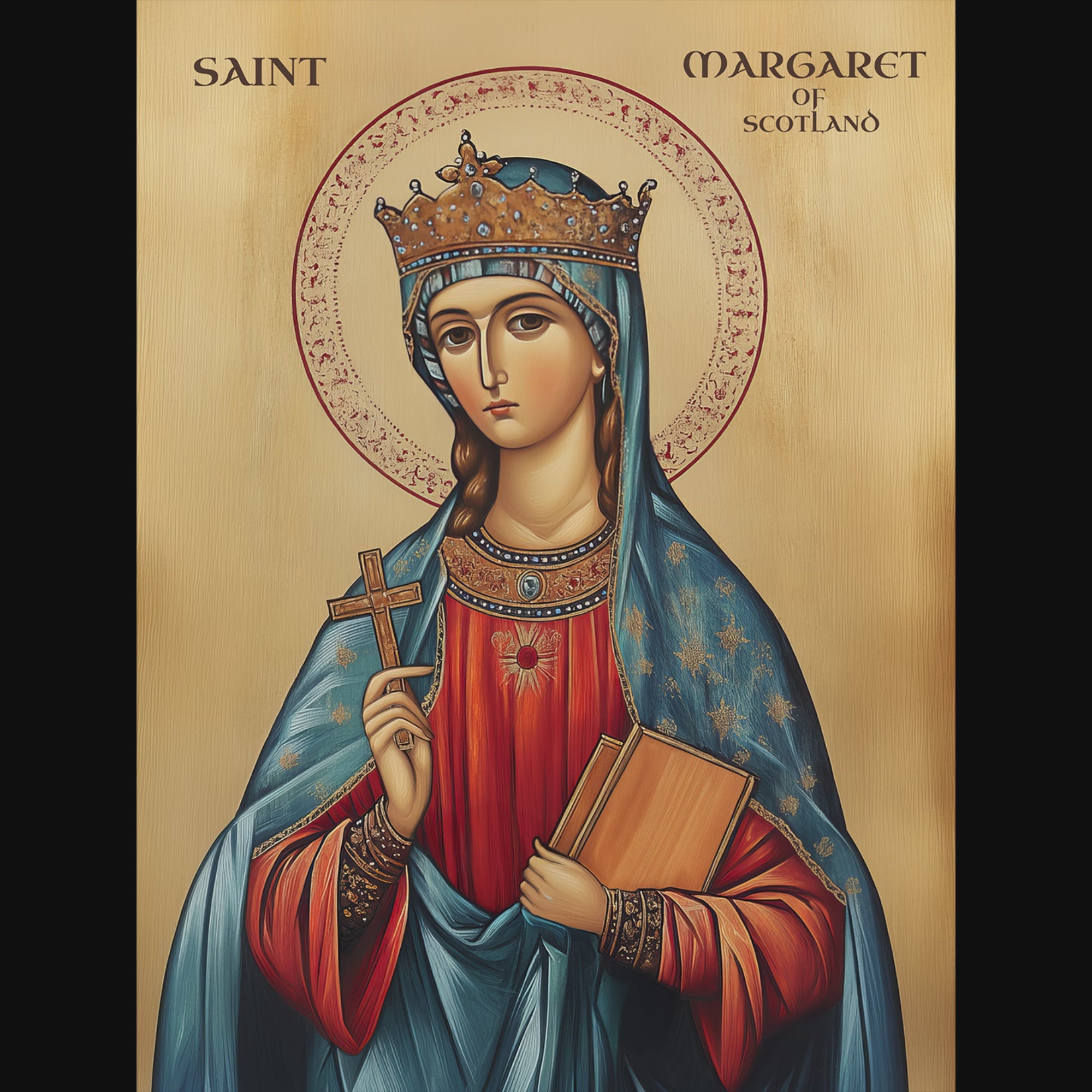 Saint Margaret of Scotland Icon Print, Scottish Catholic Decor, Prayer Gift, Holygraceart