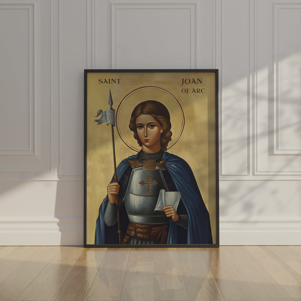 Saint Joan of Arc Icon Print, Courage and Calling Gift, Byzantine Wall Art, Holygraceart